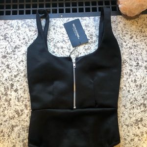 Black zip up body suit